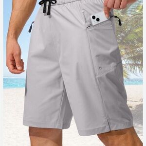 Gradual Men's Gray Board Shorts zipper pockets beach outdoor XXXL